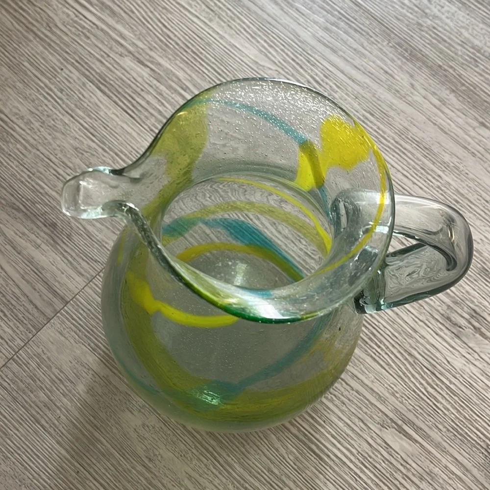 Anthropologie blown glass margarita pitcher